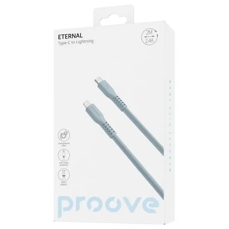 Кабель Proove Eternal USB-C - Lightning (M/M), 27W, 2 м, Light Blue (CCET27002128) - мініатюра 2
