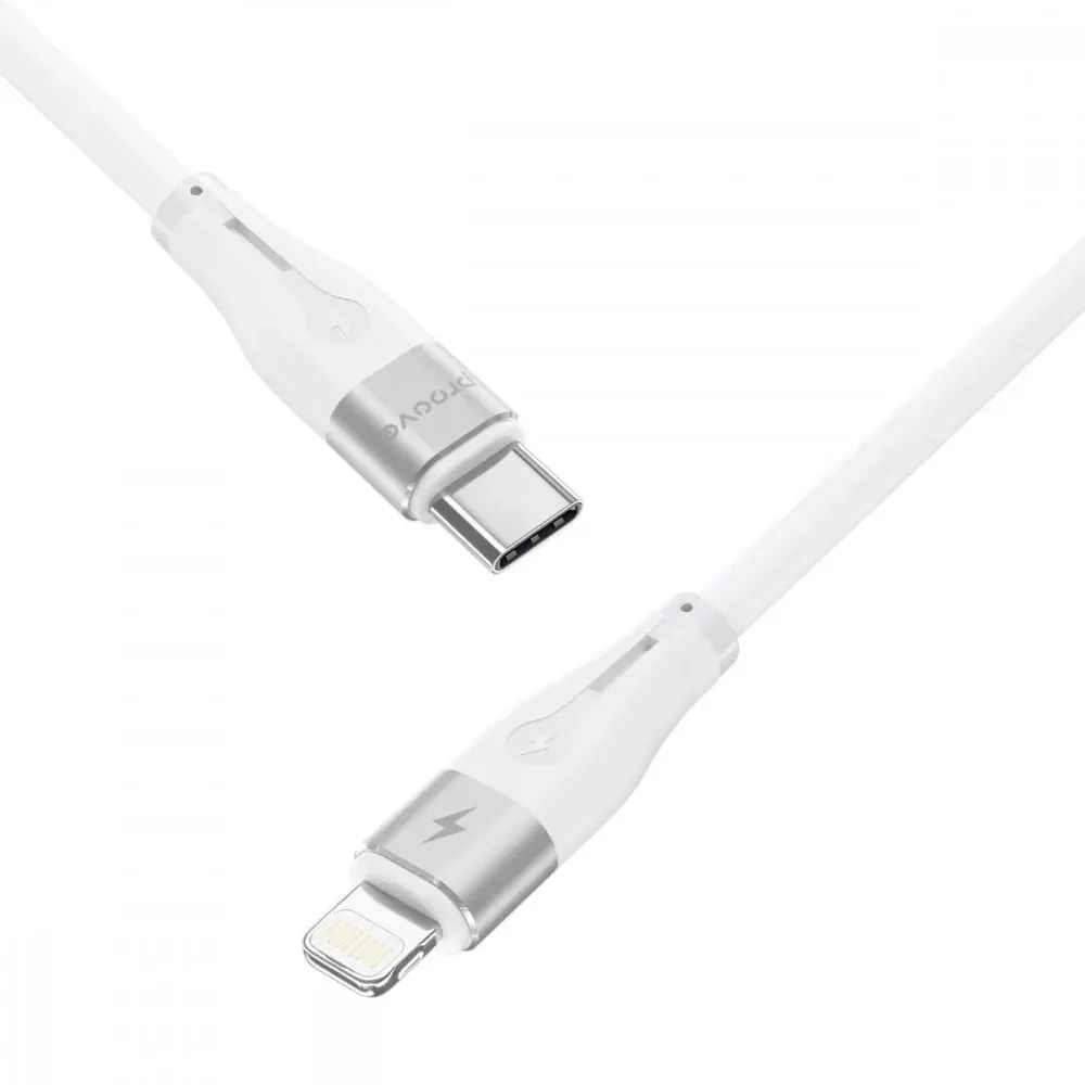 Кабель Proove Soft Silicone USB Type-C - Lightning (M/M), 27W, 1 м, White (CCSO27002102) - мініатюра 4