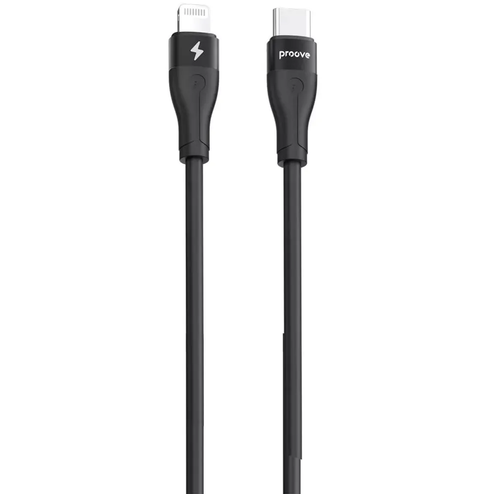 Кабель Proove Soft Silicone USB Type-C - Lightning (M/M), 27W, 1 м, Black (CCSO27002101) - зображення 1