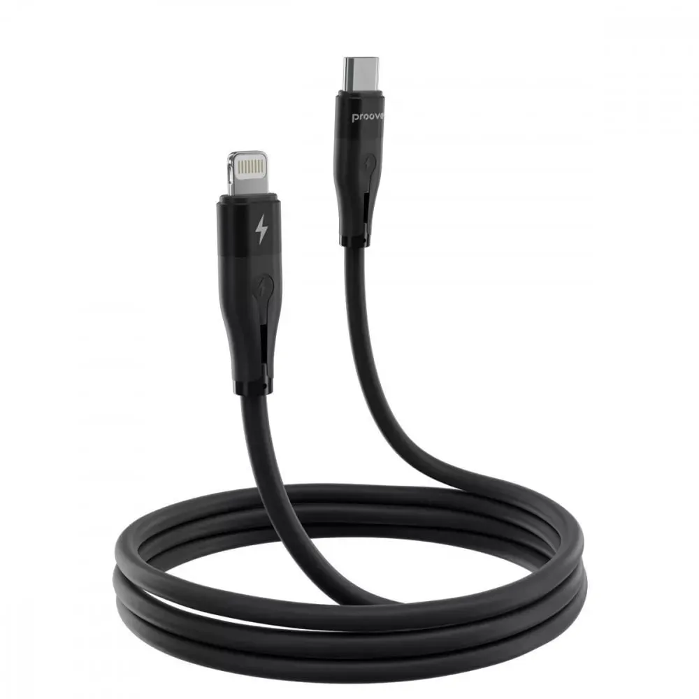 Кабель Proove Soft Silicone USB Type-C - Lightning (M/M), 27W, 1 м, Black (CCSO27002101) - мініатюра 2