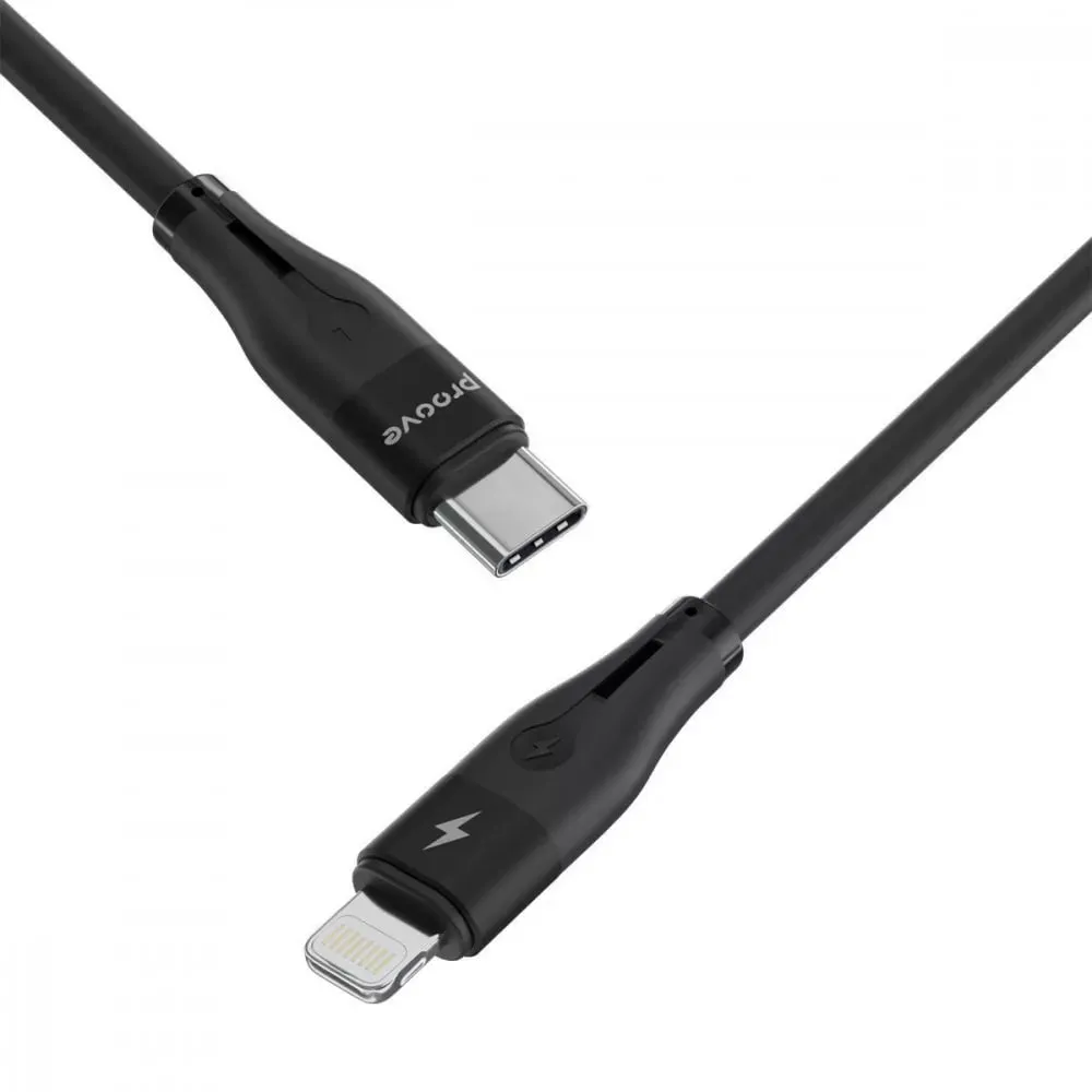 Кабель Proove Soft Silicone USB Type-C - Lightning (M/M), 27W, 1 м, Black (CCSO27002101) - мініатюра 4