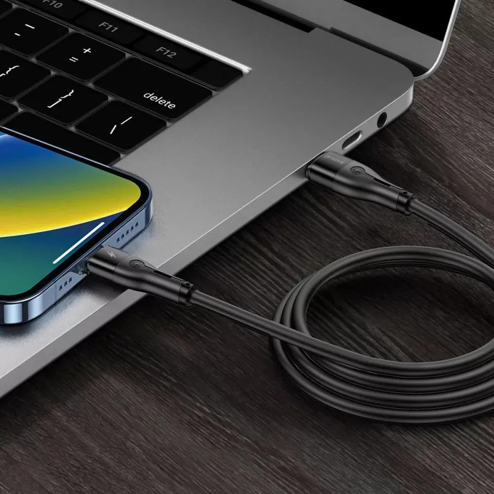 Кабель Proove Soft Silicone USB Type-C - Lightning (M/M), 27W, 1 м, Black (CCSO27002101) - мініатюра 5