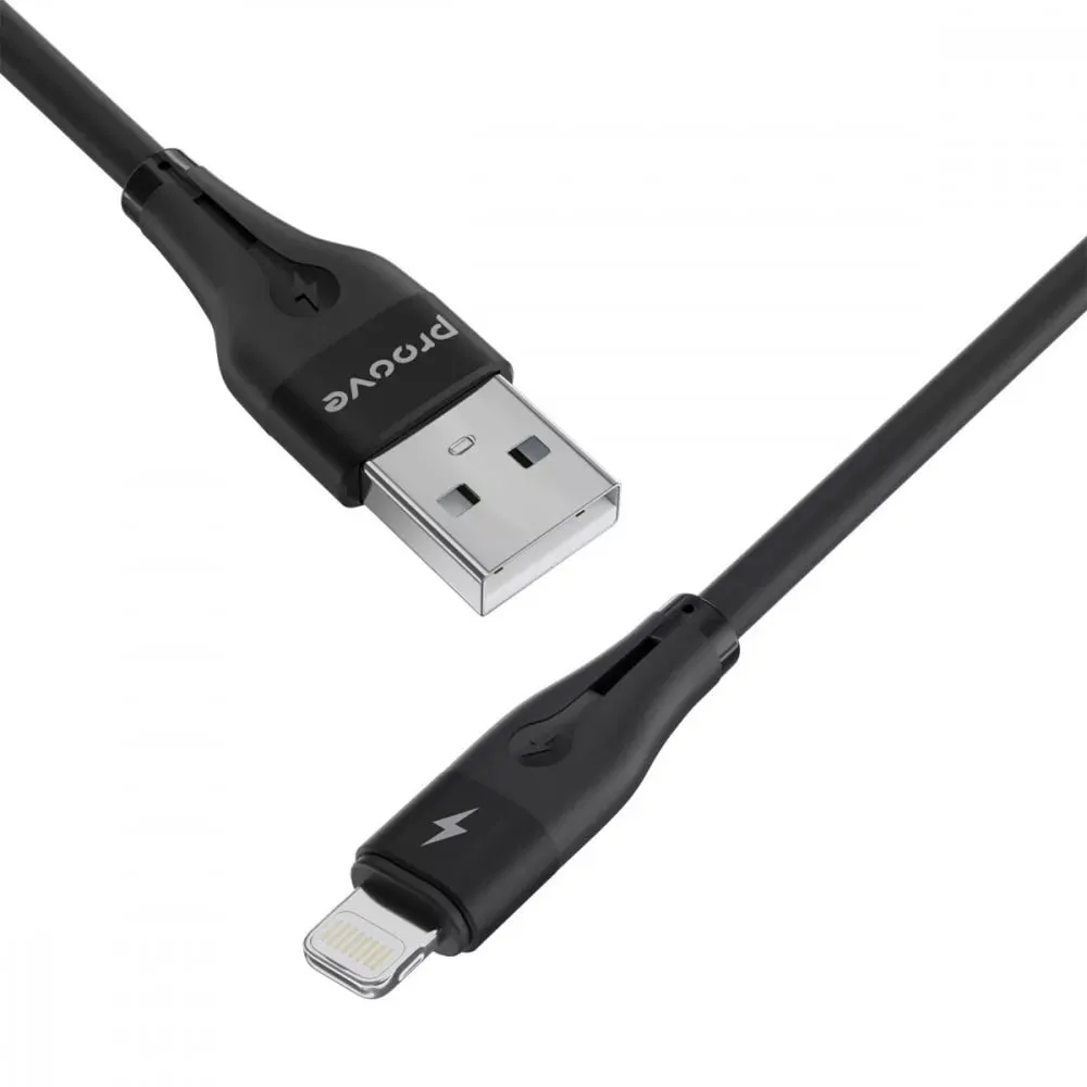 Кабель Proove Soft Silicone USB Type-A - Lightning (M/M), 1 м, Black (CCSO20001101) - мініатюра 3