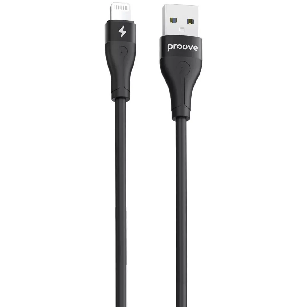 Кабель Proove Soft Silicone USB Type-A - Lightning (M/M), 2 м, Black (CCSO20001121) - зображення 1