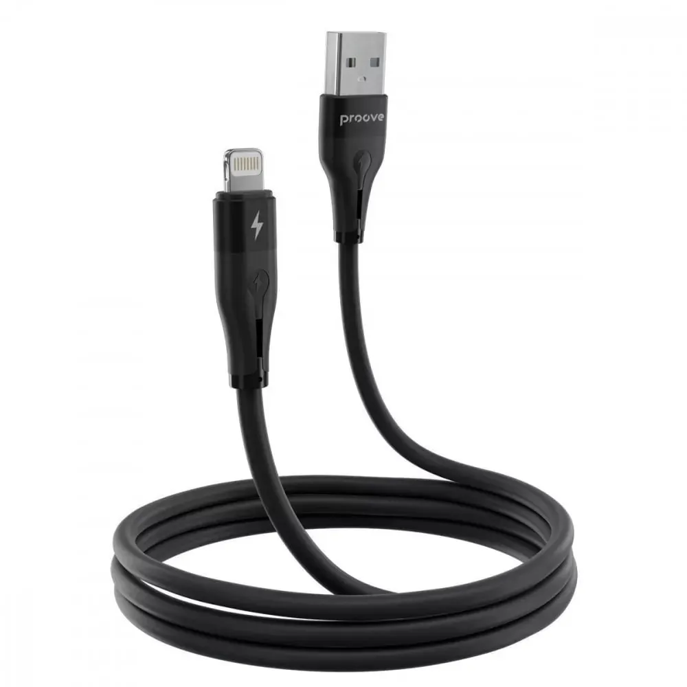 Кабель Proove Soft Silicone USB Type-A - Lightning (M/M), 2 м, Black (CCSO20001121) - мініатюра 2