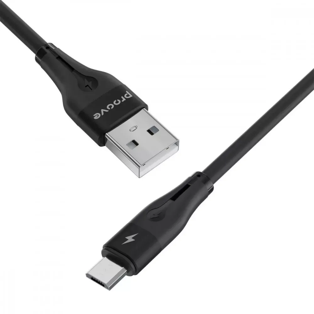 Кабель Proove Soft Silicone USB Type-A - micro USB (M/M), 1 м, Black (CCSO20001301) - мініатюра 4