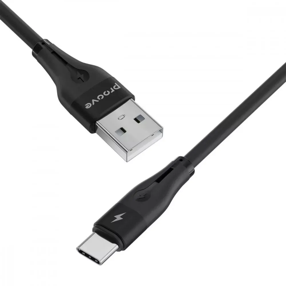 Кабель Proove Soft Silicone USB Type-A - USB Type-C (M/M), 1 м, Black (CCSO20001201) - мініатюра 3