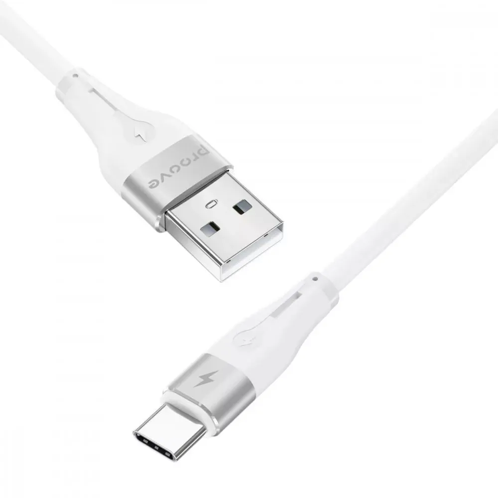 Кабель Proove Soft Silicone USB Type-A - USB Type-C (M/M), 1 м, White (CCSO20001202) - мініатюра 3