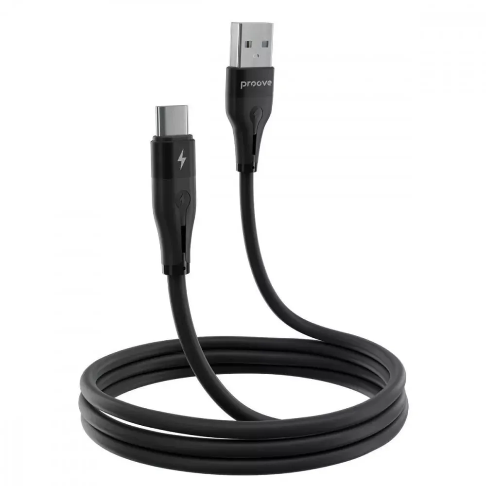 Кабель Proove Soft Silicone USB Type-A - USB Type-C (M/M), 2 м, Black (CCSO20001221) - мініатюра 4