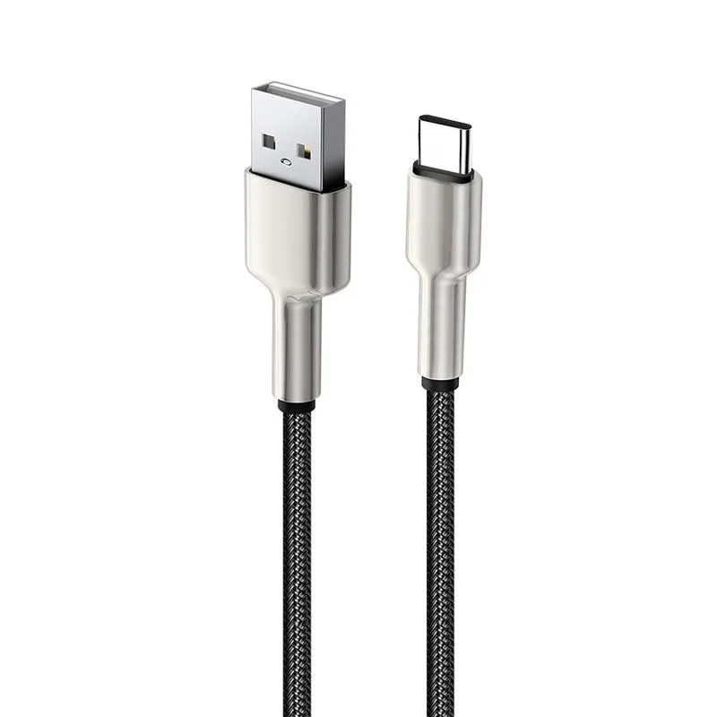 Кабель ColorWay USB - Lightning (M/M), metal head, 2.4 А, 1 м, Black (CW-CBUL046-BK) - мініатюра 4