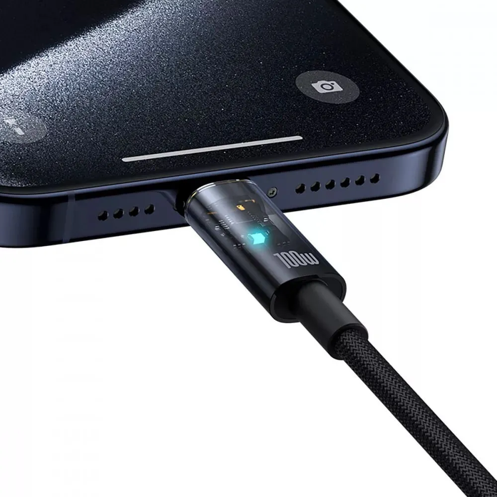 Кабель Baseus Explorer Series Auto Power-Off USB Type-C - USB Type-C (M/M), 100W, 1 м, Black (P10319703111-00) - мініатюра 6
