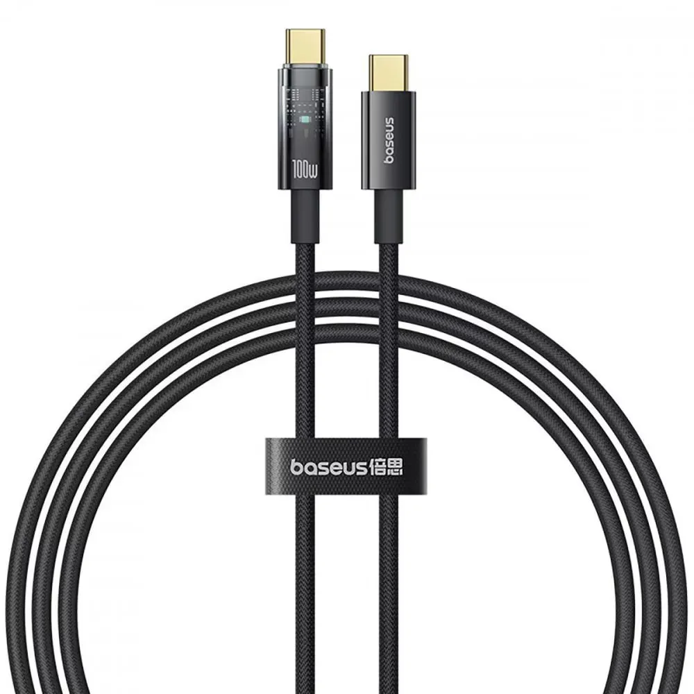 Кабель Baseus Explorer Series Auto Power-Off USB Type-C - USB Type-C (M/M), 100W, 2 м, Black (P10319704111-00) - зображення 1