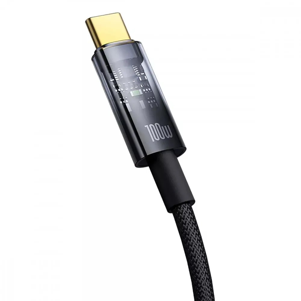Кабель Baseus Explorer Series Auto Power-Off USB Type-C - USB Type-C (M/M), 100W, 2 м, Black (P10319704111-00) - мініатюра 2