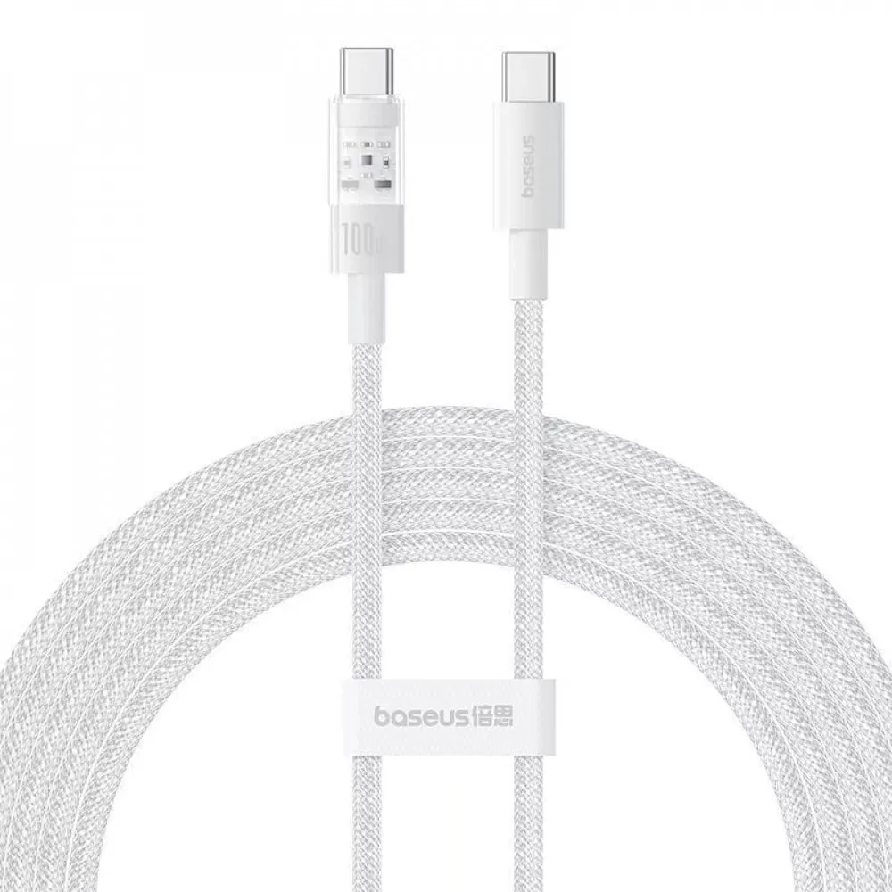 Кабель Baseus Gem Fast-Charging USB Type-C - USB Type-C (M/M), 100W, 2 м, White (P10373000211-01) - зображення 1