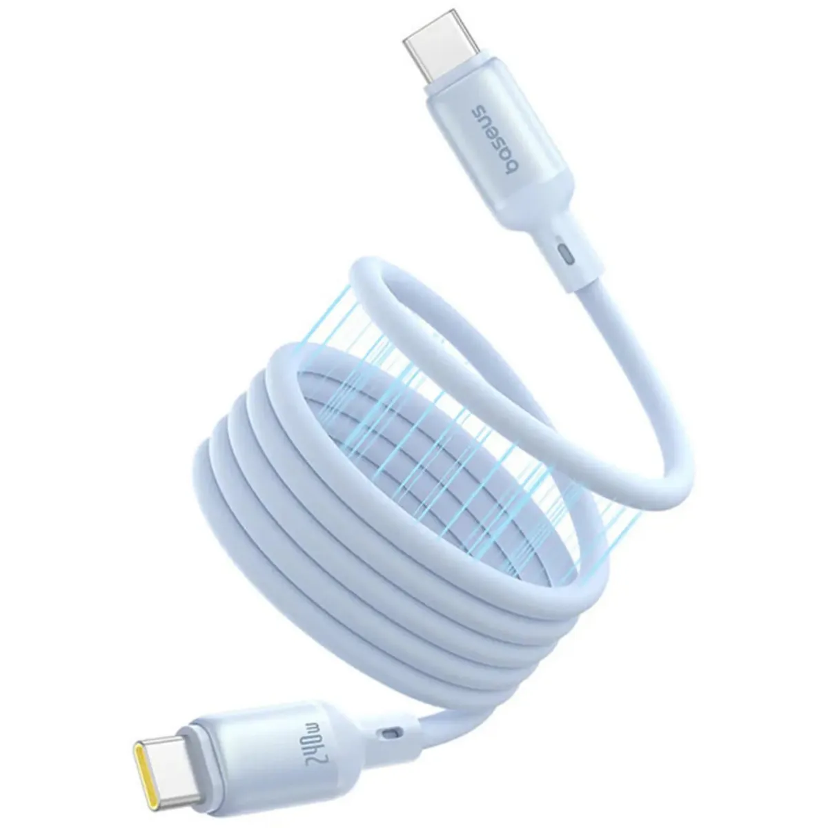 Кабель Baseus PicoGo Magnetic Liquid Silicone USB Type-C - USB Type-C (M/M), 240W, 1 м, Blue (P10376800311-00) - мініатюра 2