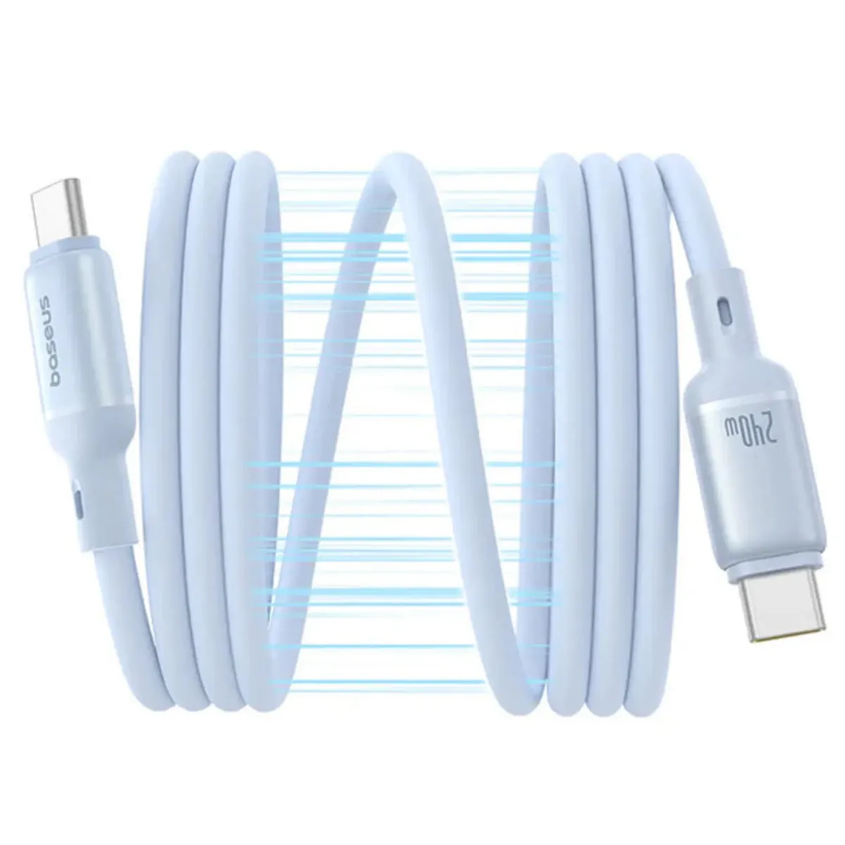 Кабель Baseus PicoGo Magnetic Liquid Silicone USB Type-C - USB Type-C (M/M), 240W, 1 м, Blue (P10376800311-00) - мініатюра 3