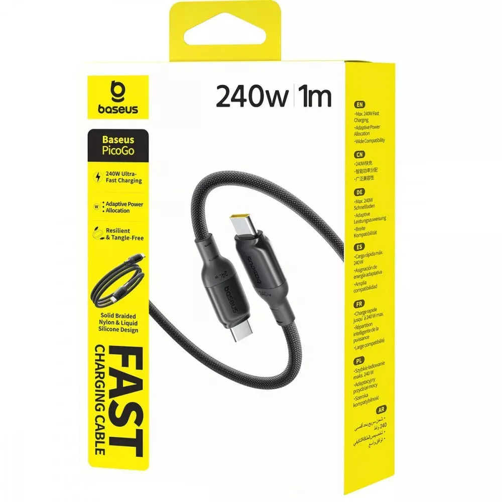Кабель Baseus PicoGo USB Type-C - USB Type-C (M/M), 240W, 1 м, Black (E0423300) - мініатюра 5