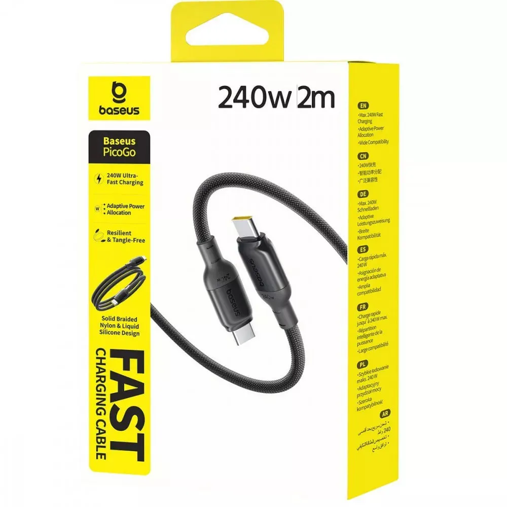 Кабель Baseus PicoGo USB Type-C - USB Type-C (M/M), 240W, 2 м, Black (E0423301) - мініатюра 4