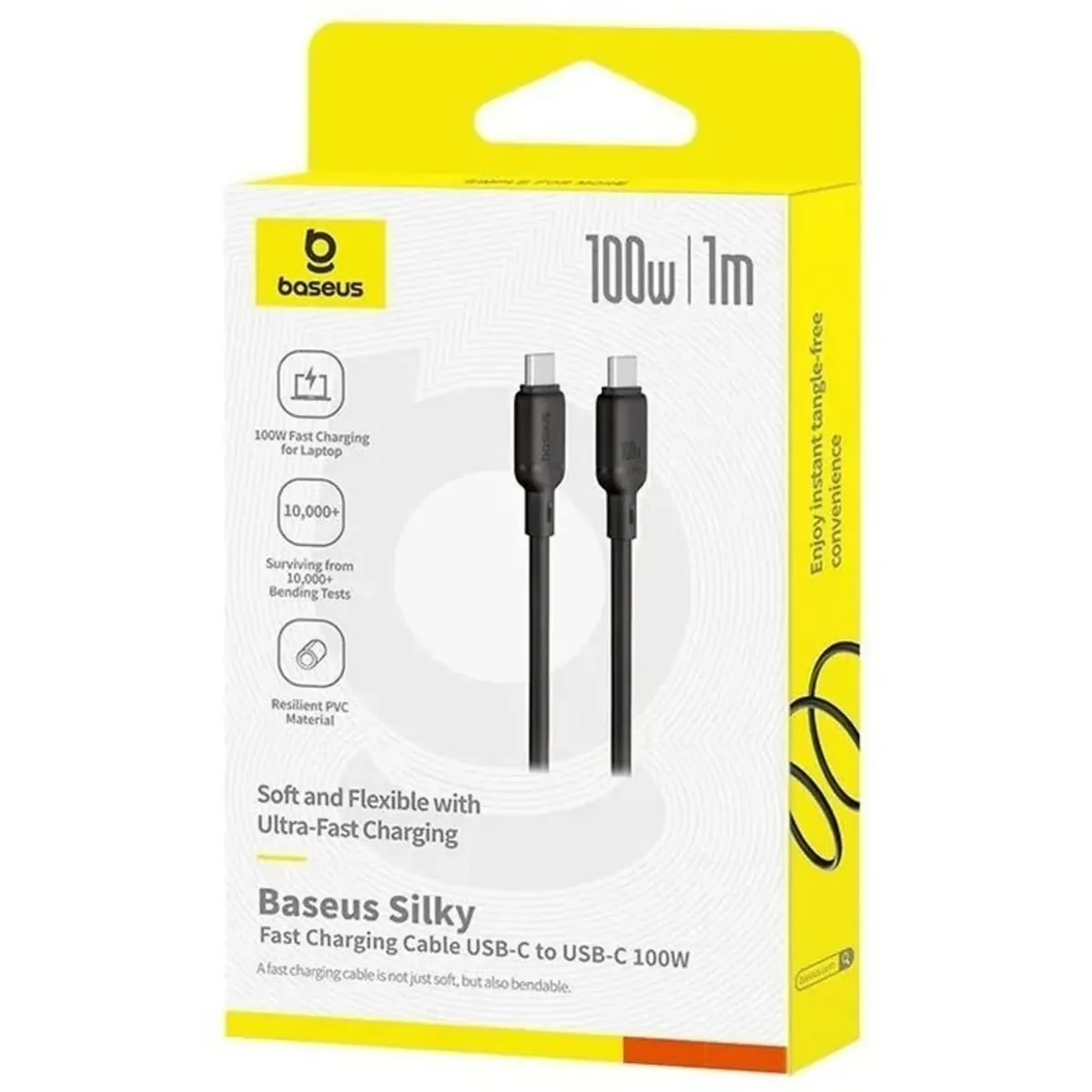 Кабель Baseus Silky Series Fast Charging USB Type-C - USB Type-C (M/M), 100W, 1 м, Black (P10377704113-00) - мініатюра 5