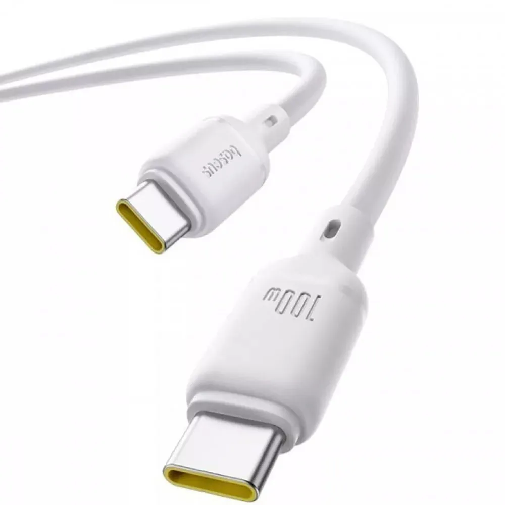 Кабель Baseus Silky Series Fast Charging USB Type-C - USB Type-C (M/M), 100W, 1 м, White (P10377704213-00) - мініатюра 2