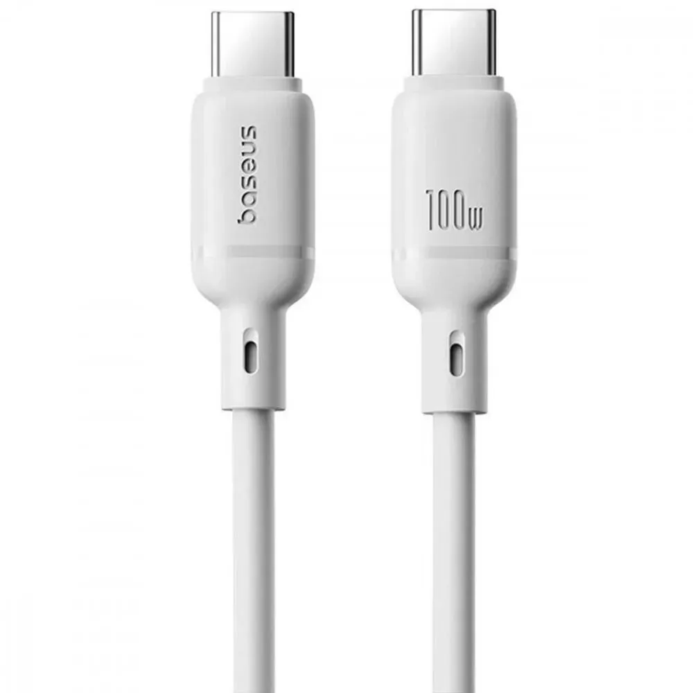 Кабель Baseus Silky Series Fast Charging USB Type-C - USB Type-C (M/M), 100W, 1 м, White (P10377704213-00) - мініатюра 3