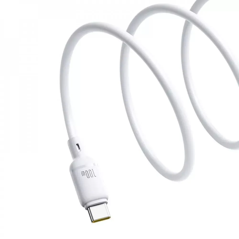 Кабель Baseus Silky Series Fast Charging USB Type-C - USB Type-C (M/M), 100W, 2 м, White (P10377704213-01) - мініатюра 2