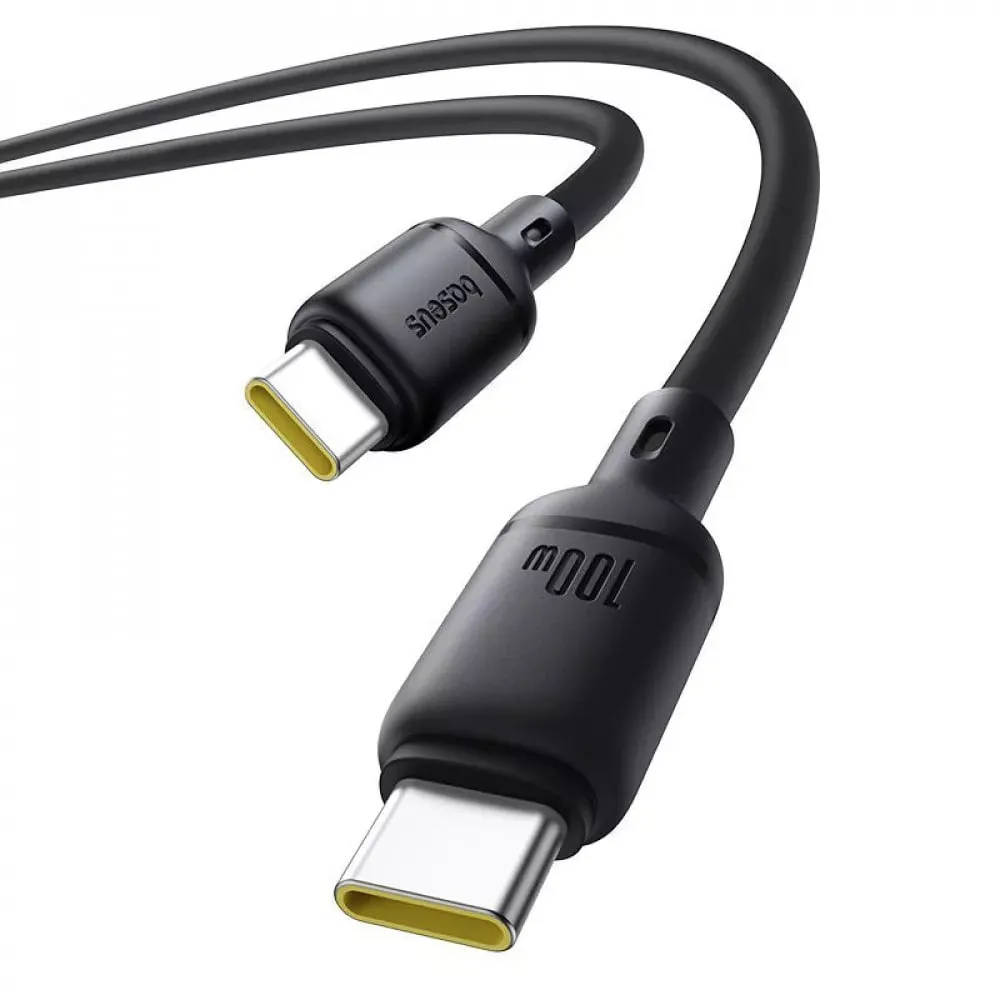 Кабель Baseus Silky Series Fast Charging USB Type-C - USB Type-C (M/M), 100W, 2 м, Black (P10377704113-01) - мініатюра 3