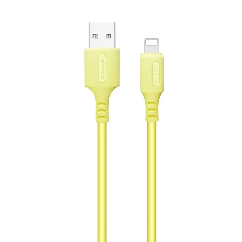 Кабель ColorWay USB - Lightning (M/M), soft silicone, 2.4 А, 1 м, Yellow (CW-CBUL043-Y) - зображення 1