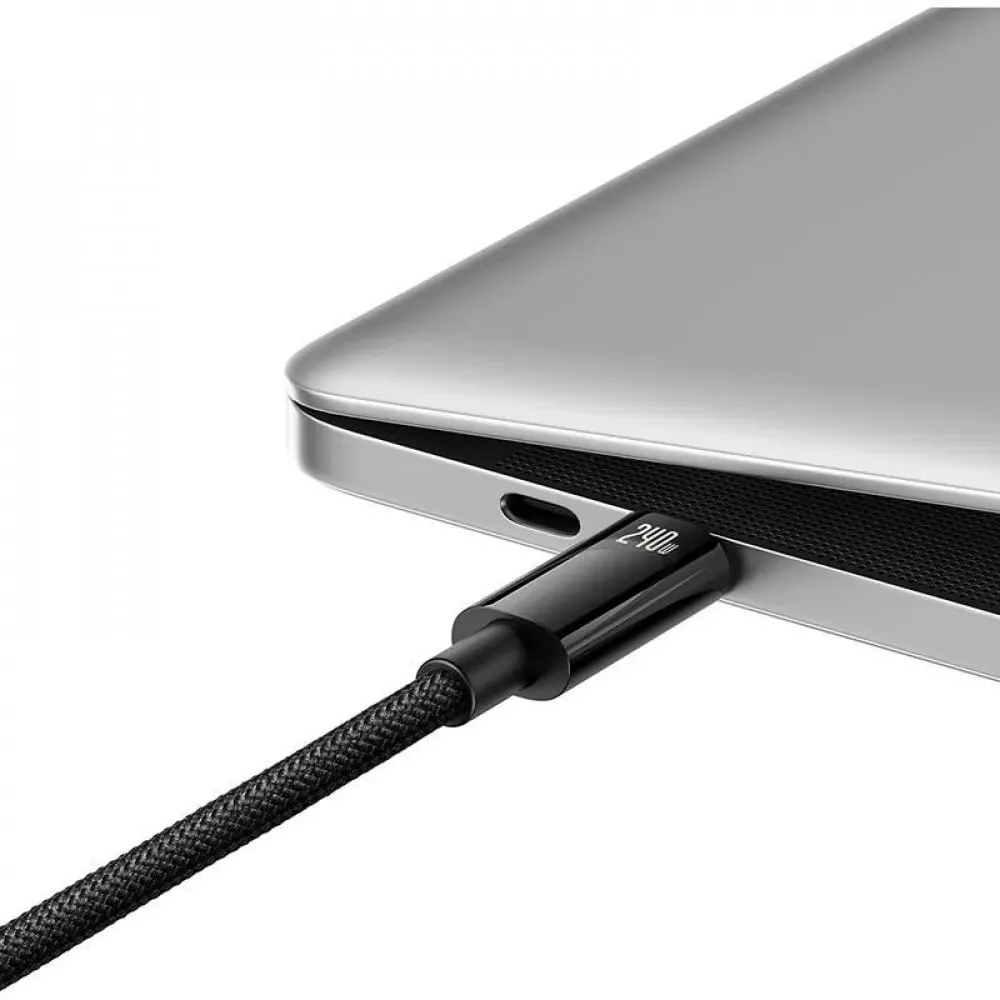 Кабель Baseus Tungsten Gold Fast Charging USB Type-C - USB Type-C (M/M), 240W, 3 м, Black (CAWJ040201) - мініатюра 7