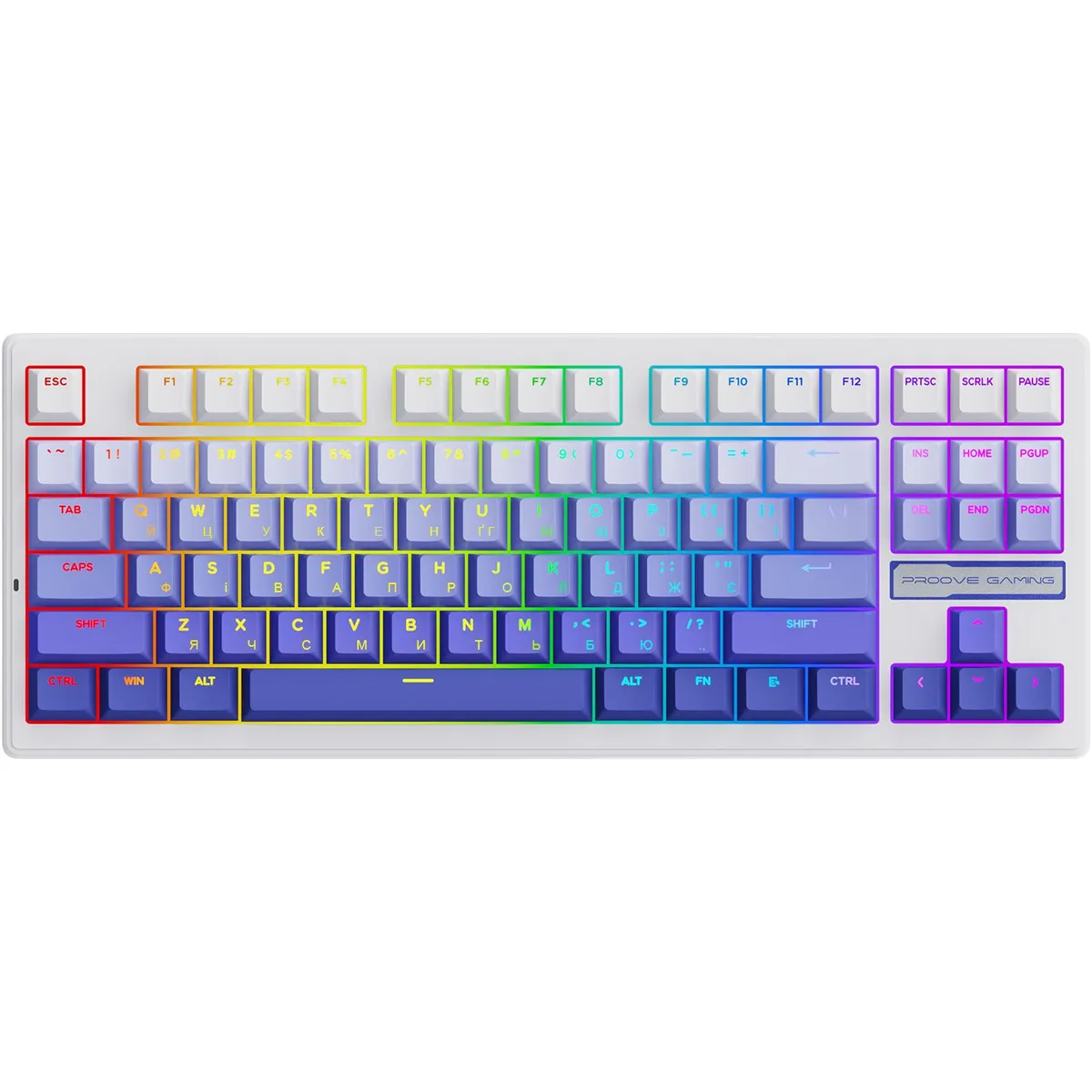Клавіатура бездротова Proove Gaming Rampage Gradient Purple/White - зображення 1
