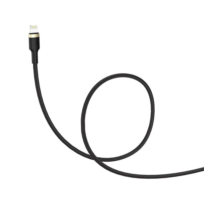 Кабель ColorWay USB - Lightning (M/M), spiral, 2.4 А, 1 м, Black (CW-CBUL051-BK) - мініатюра 2