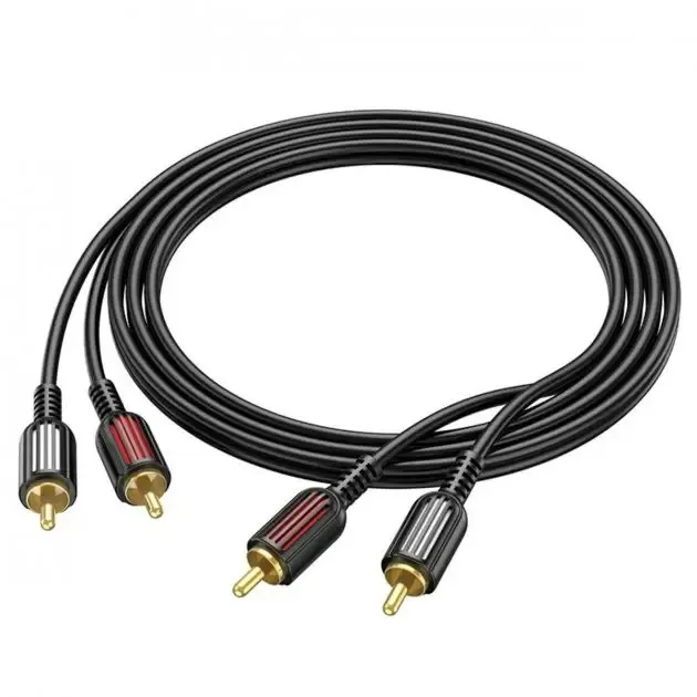 Кабель Borofone BL13 2RCA (тато) => 2хRCA (тато), CU, круглий, 1,5 м, Black, Box - зображення 1