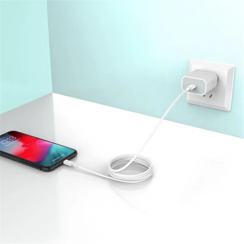 Зарядний пристрій SkyDolphin SC18EL PD2.0 (1USB-С, 3A) White (MZP-000156) + кабель Lightning - мініатюра 3