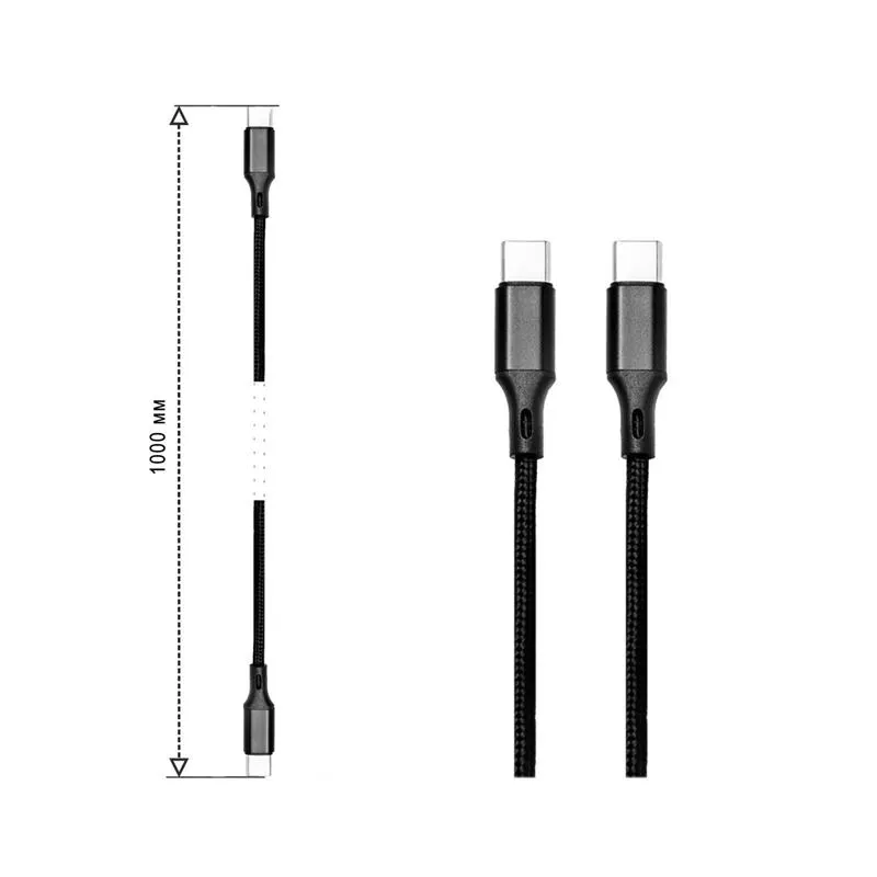 Кабель XoKo SC-230a USB Type-C - USB Type-C (M/M), 1 м, Black (XOKO SC-230a-BK) - мініатюра 2