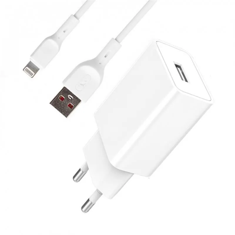 Зарядний пристрій SkyDolphin SC36L (1USB, 2.4A) White (MZP-000116) + кабель Lightning - зображення 1