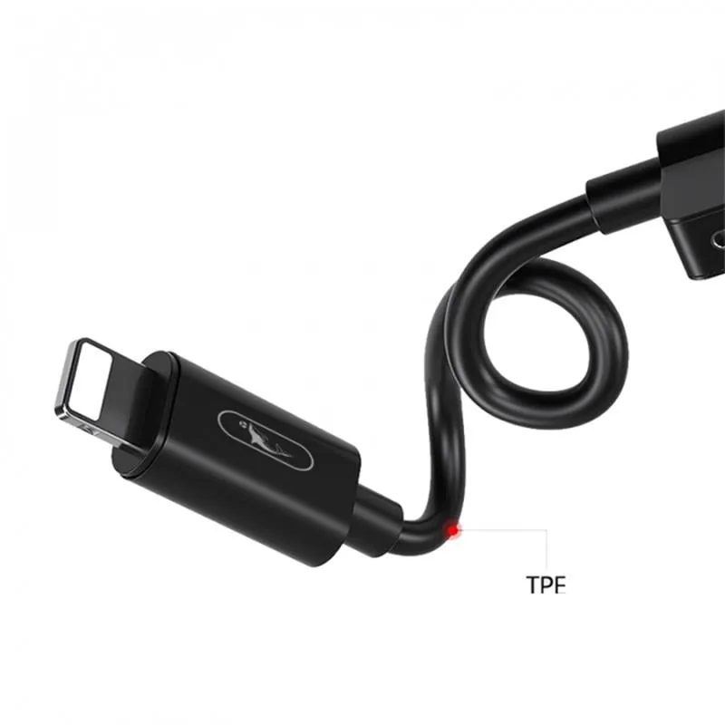 Перехідник SkyDolphin AU01 Lightning - 2хLightning (M/F), Black (ADPT-00026) - мініатюра 2