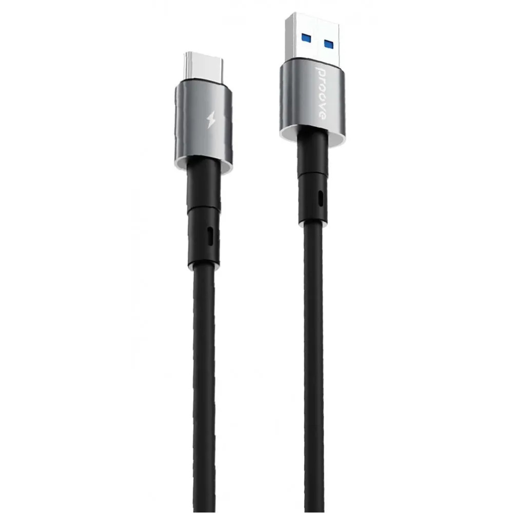 Кабель Proove Silicraft USB to Type-C 3A (1m) (black) - зображення 1