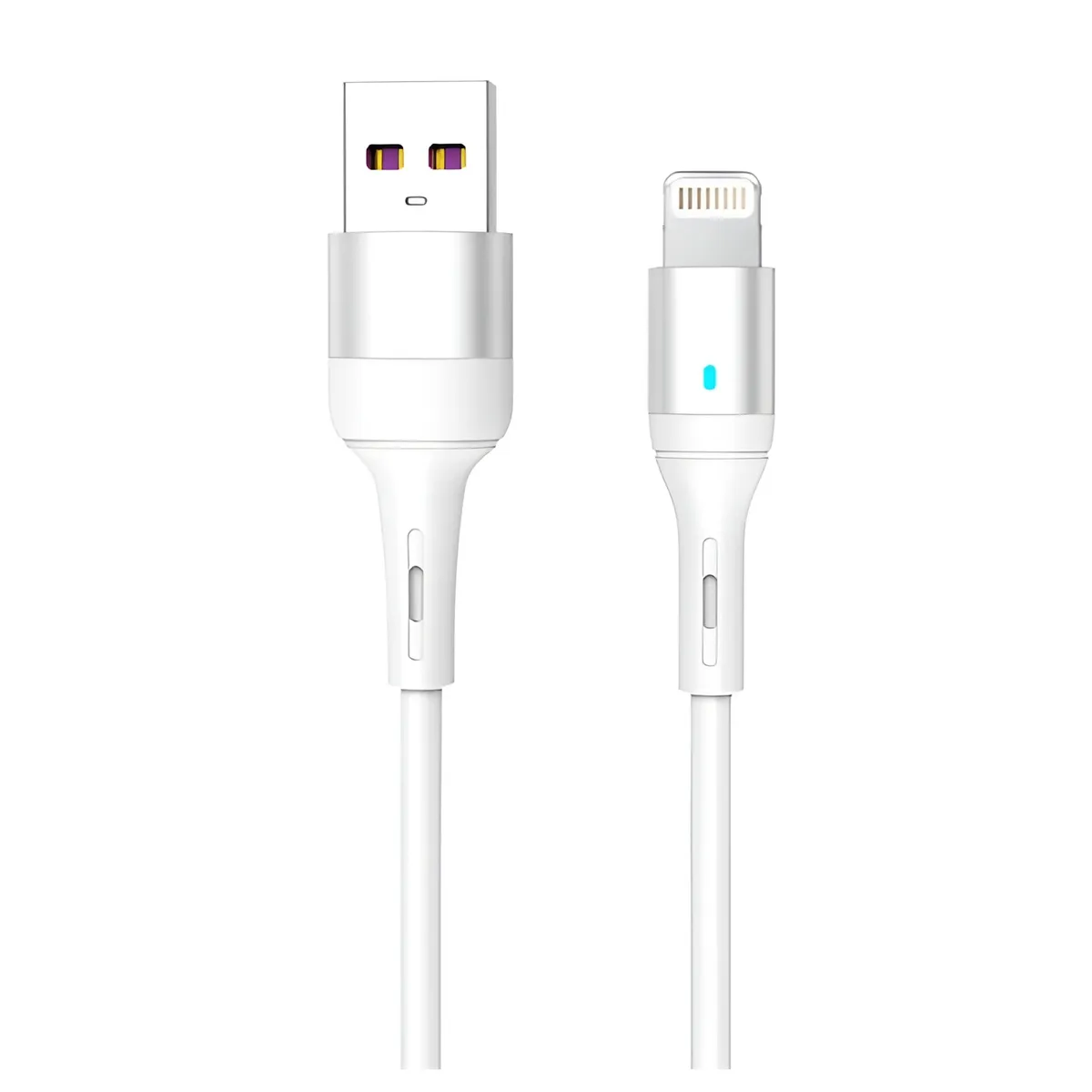 Кабель SkyDolphin S06L LED Smart Power USB - Lightning (M/M), 1 м, White (USB-000555) - мініатюра 4