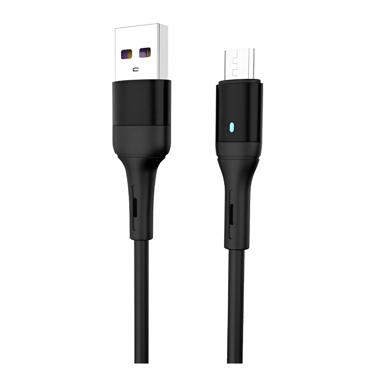 Кабель SkyDolphin S06V LED Smart Power USB - micro USB (M/M), 1 м, Black (USB-000559) - мініатюра 2