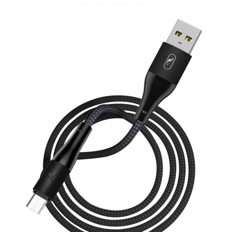 Кабель SkyDolphin S49V LED Aluminium Alloy USB - micro USB (M/M), 1 м, Black (USB-000571) - зображення 1