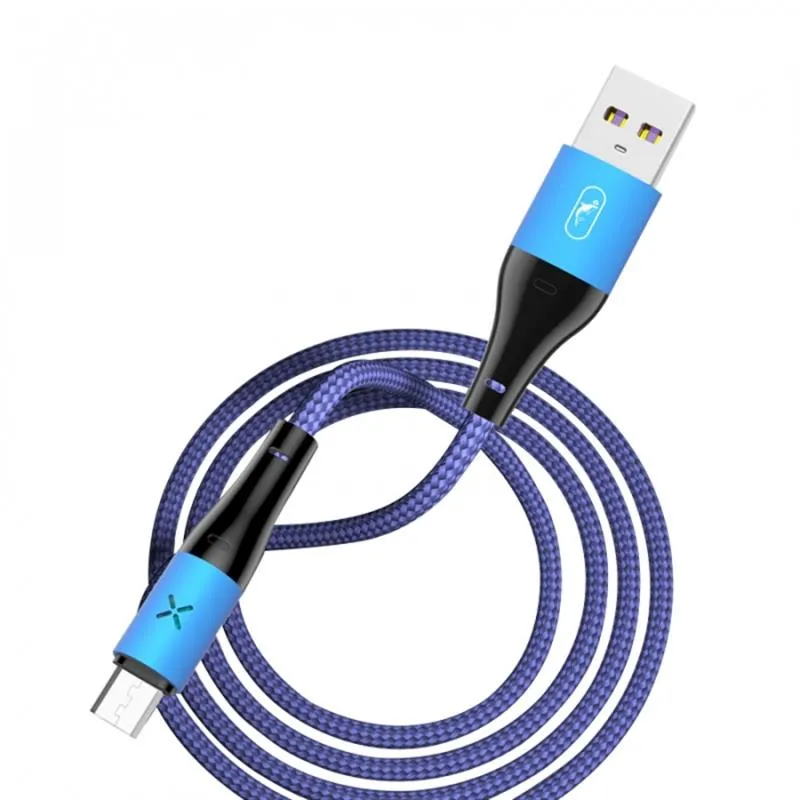 Кабель SkyDolphin S49V LED Aluminium Alloy USB - micro USB (M/M), 1 м, Blue (USB-000570) - зображення 1