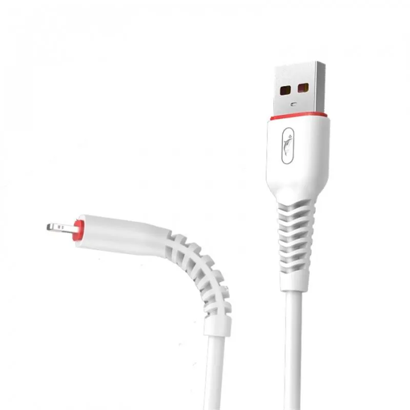 Кабель SkyDolphin S54L Soft USB - Lightning (M/M), 1 м, White (USB-000429) - зображення 1