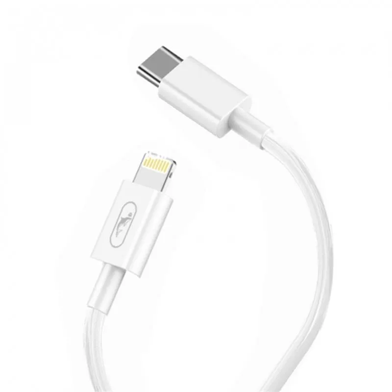 Кабель SkyDolphin S57L USB Type-C - Lightning (M/M), PD 18 W,  1 м, White (USB-000545) - зображення 1