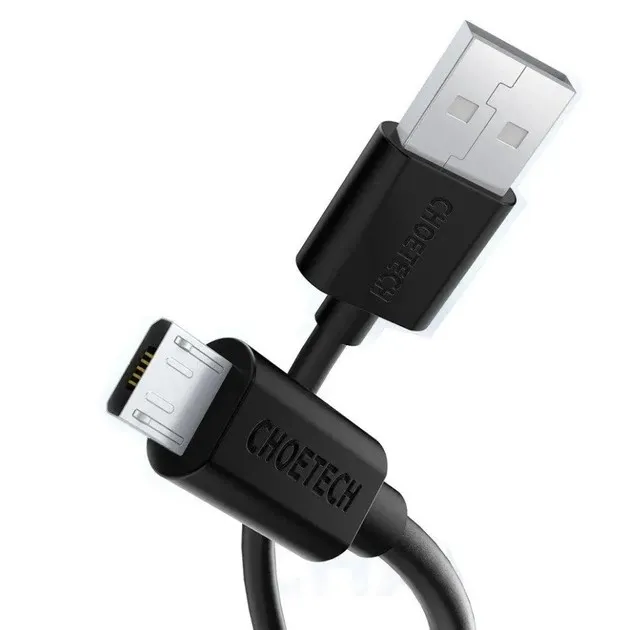 Кабель Choetech USB - micro USB (M/M), 1.2 м, Black (AB003) - зображення 1