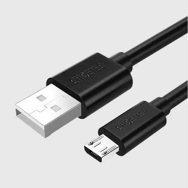 Кабель Choetech USB - micro USB (M/M), 1.2 м, Black (AB003) - мініатюра 2