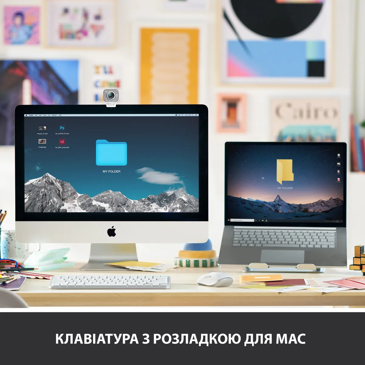 Клавіатура бездротова Logitech MX Keys Mini For Mac Minimalist Wireless Illuminated Pale Grey (920-010526) - мініатюра 2