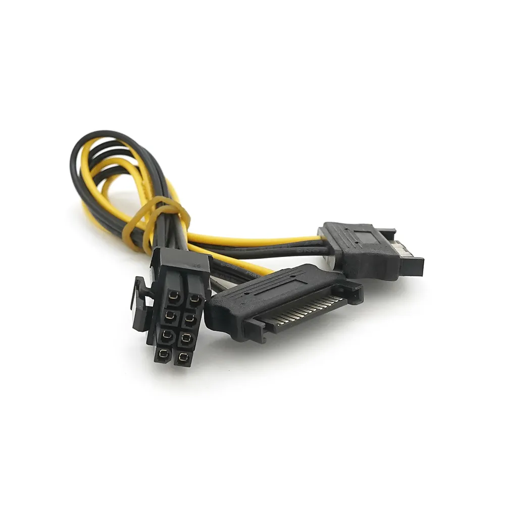 Кабель-перехідник для живлення відеокарти SATA + SATA -> 8P, OEM Q50 - зображення 1