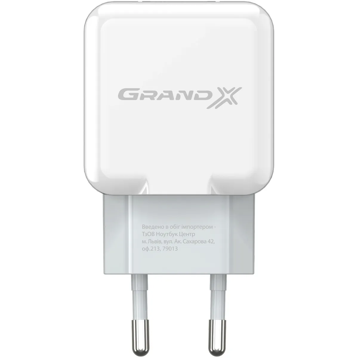 Мережевий зарядний пристрій Grand-X (1xUSB 2.1A) White (CH-03W) - мініатюра 5