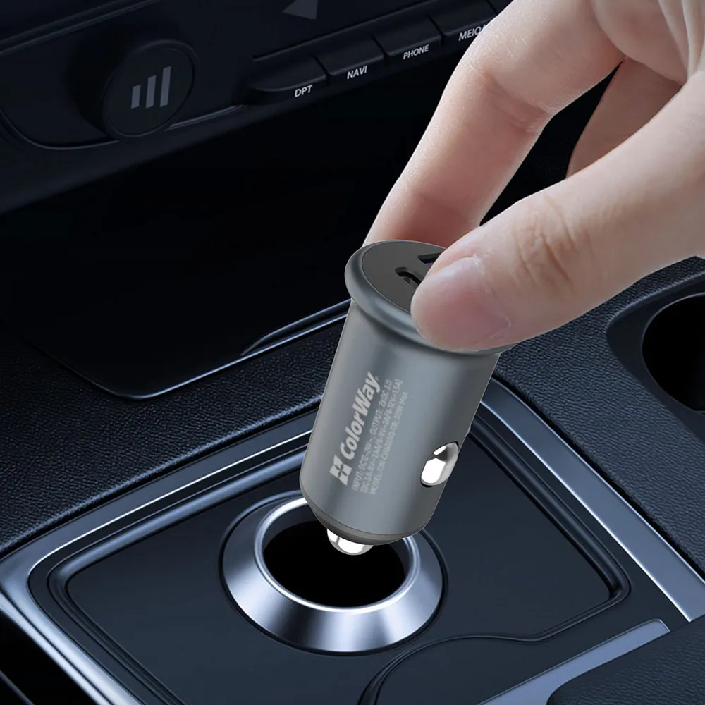 Автомобільний зарядний пристрій ColorWay (2USBx2.4A, 36W) Quick Charge 3.0 Gray (CW-CHA036Q-GR) - мініатюра 7
