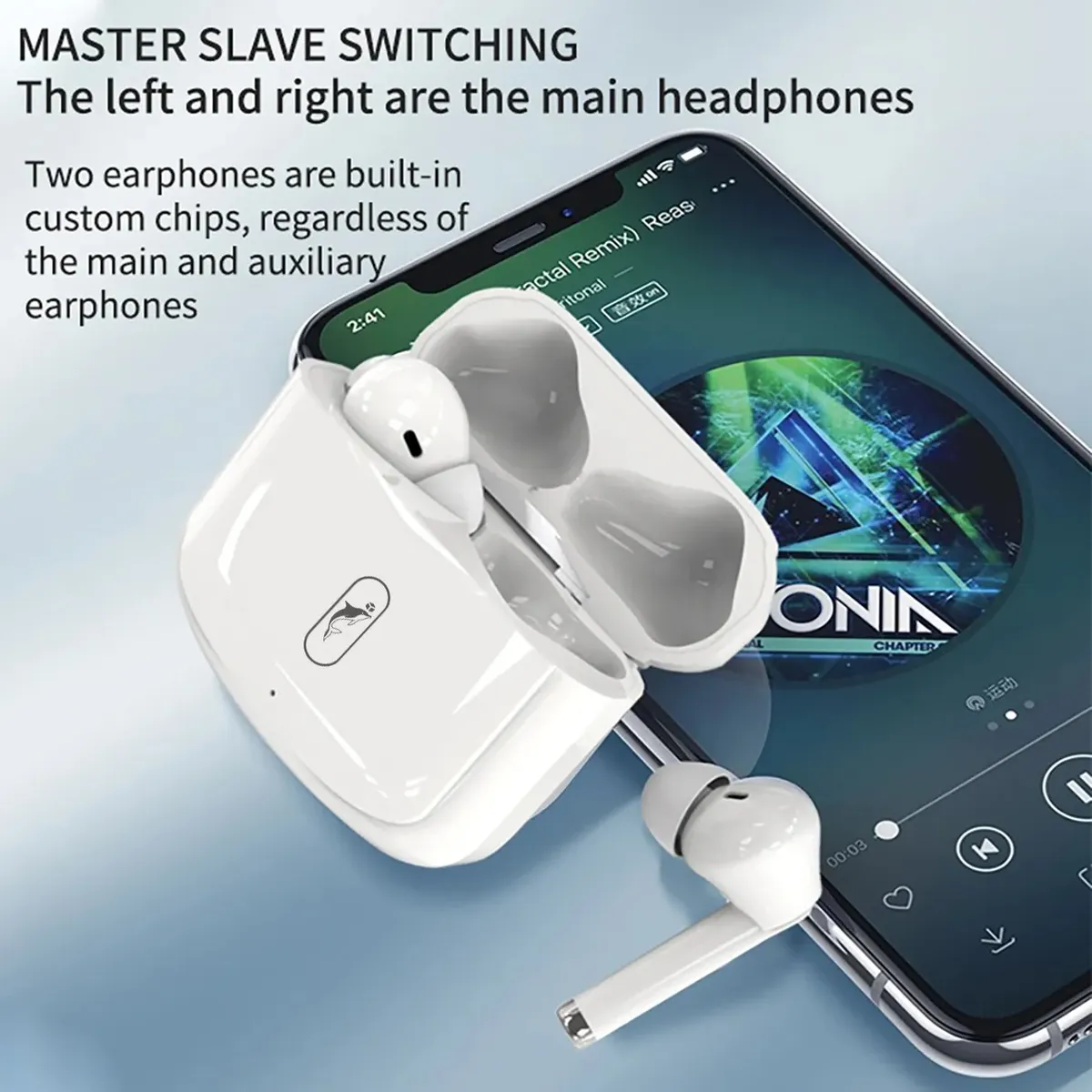 Bluetooth-гарнітура SkyDolphin TWS SL24 White (BTE-000179) - мініатюра 6